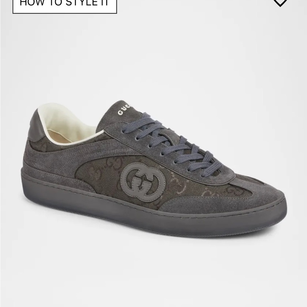 Mens G74 Tonal Canvas and Suede Sneakers